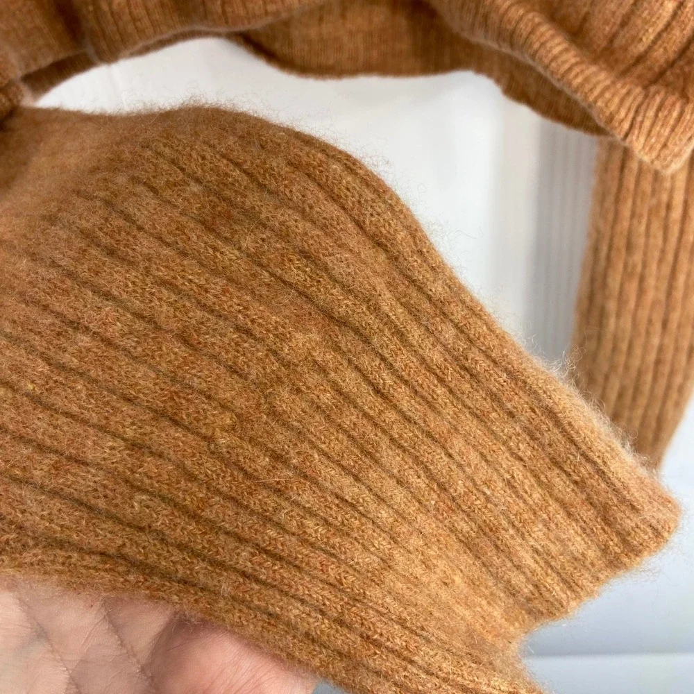 Free People Elias Cashmere Long Sleeve V‎ Neck Sweater Cinnamon Womens Small